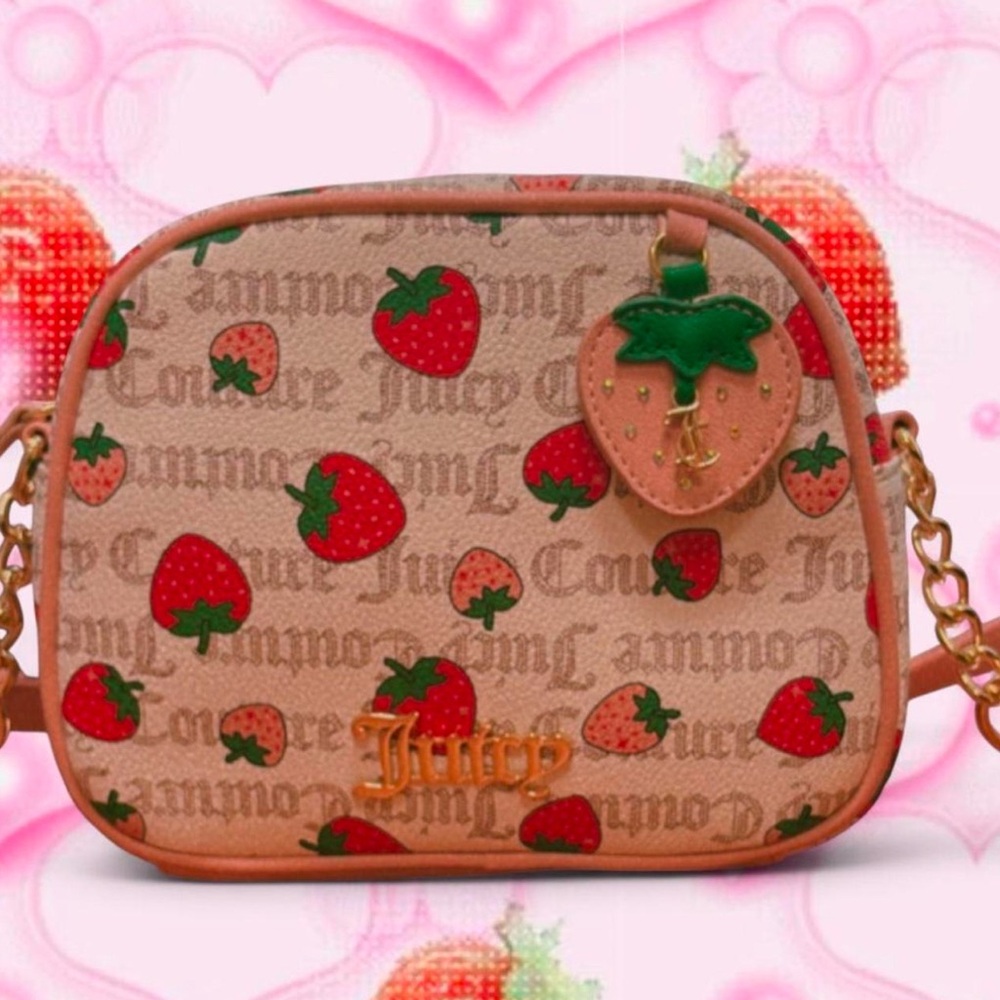 Juicy Couture Strawberry Crossbody Bag - Cream, Pink and Red